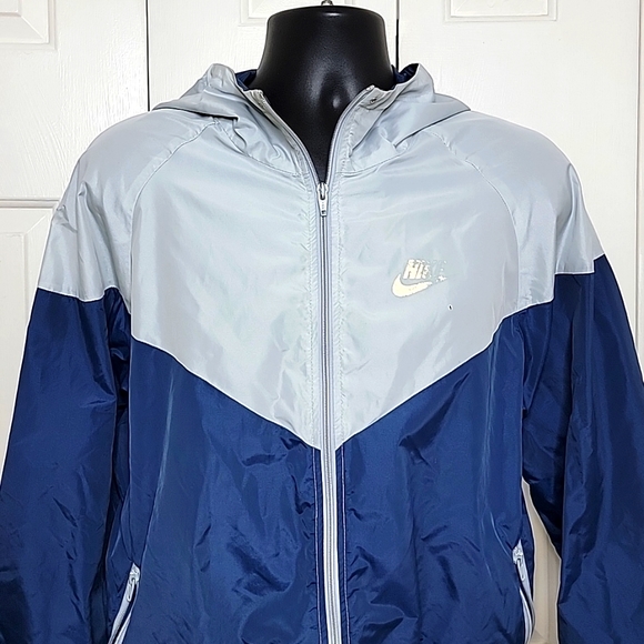 Nike Blue Zippered Hoodie Vintage Size XXL - Picture 2 of 10